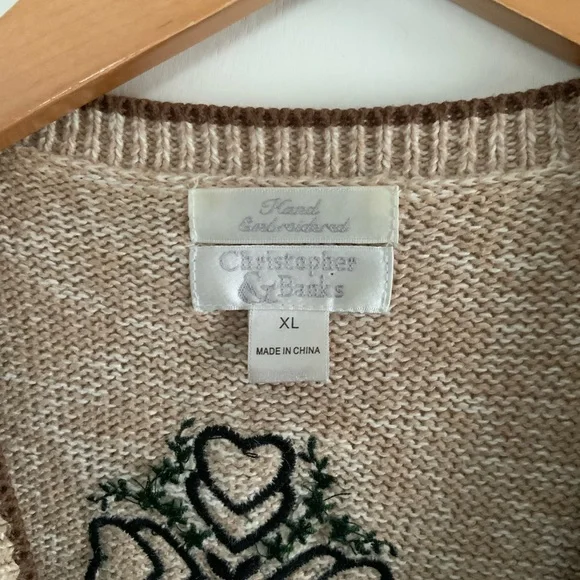 Christopher & Banks Beige and Brown Knit Vest - Picture 2 of 4
